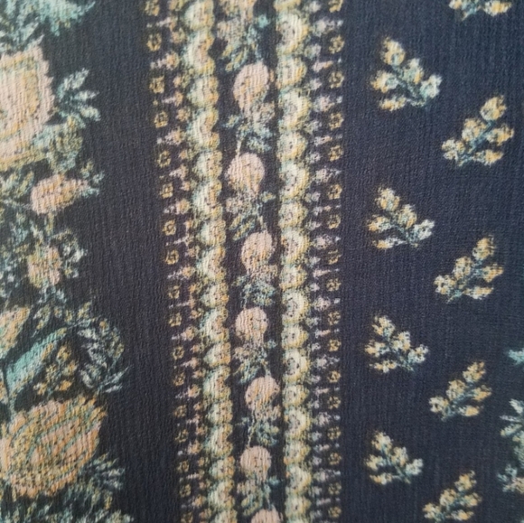 Blue and Pink Boho Floral Blouse - Picture 6 of 9